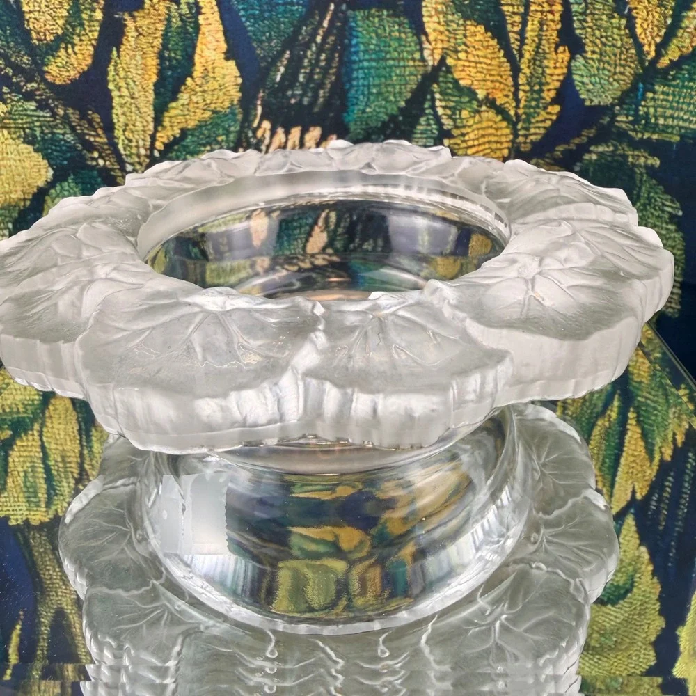 Barolac Josef Inwald Frosted Glass‎ Geranium 1930s Champagne Wine Bottle Holder